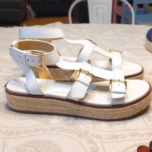 Michael kors leather wedge sandals